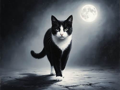 Черно белый кот