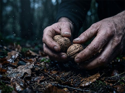Собирать орехи с земли