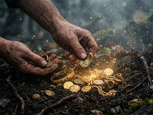Собирать золото с земли