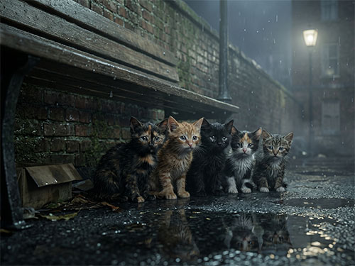 Бездомные котята