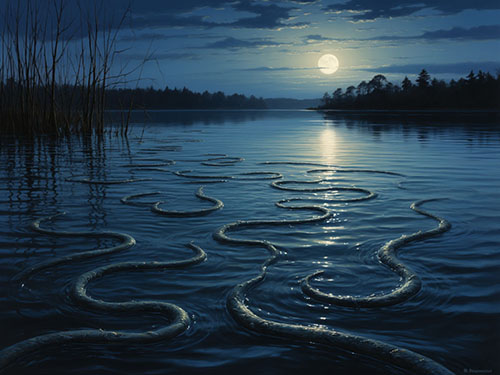 Большие черви в воде