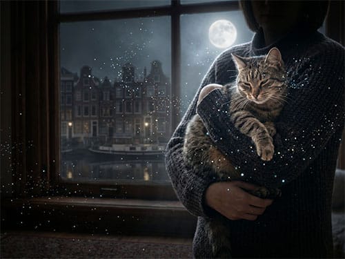 Держать кошку на руках