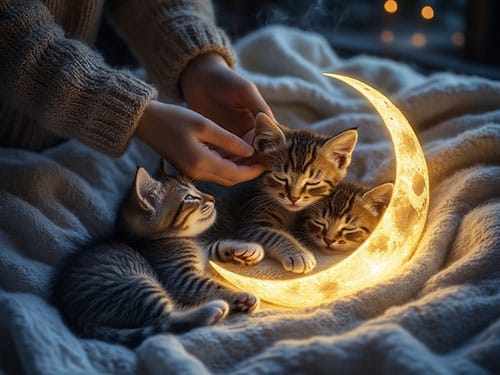 Гладить маленьких котят