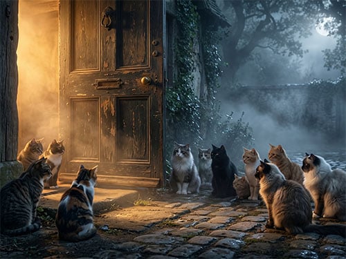 Много кошек