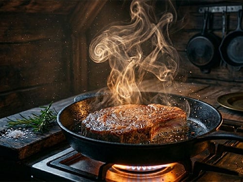 Жарить мясо