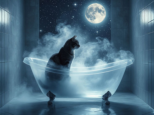 Мыть кошку в ванной