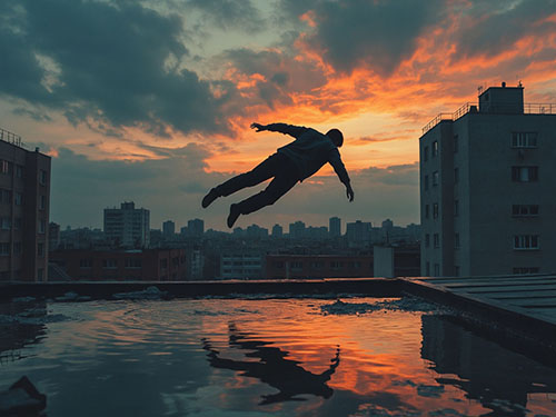 Падение с крыши многоэтажки