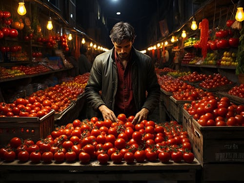 Продавать помидоры на рынке
