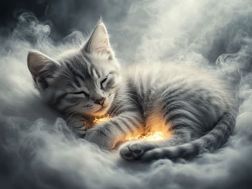 Маленький раненый котенок