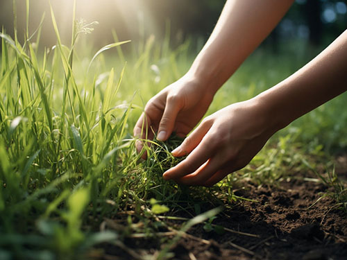 Рвать траву