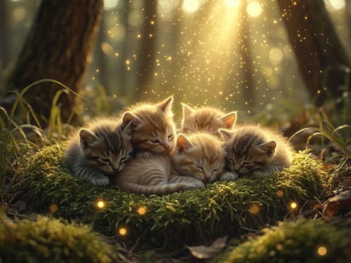 Много слепых котят