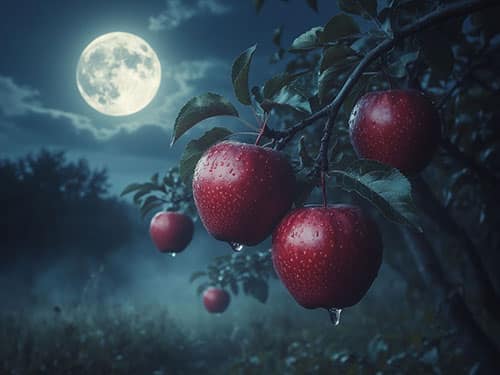 Красные яблоки на дереве