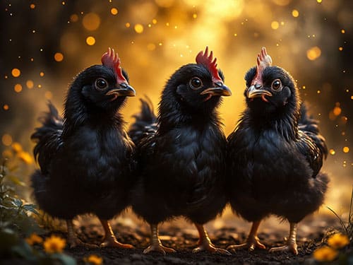 Цыплята черного цвета