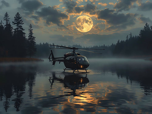 Крушение вертолета на воде