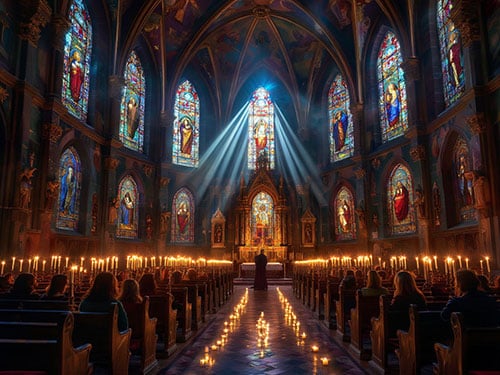 Праздничная служба в церкви