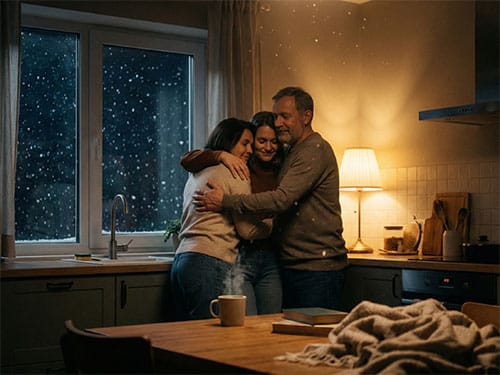 Обнимать родителей