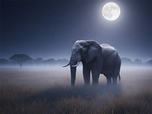 Слон в саванне