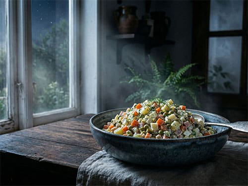 Тарелка оливье