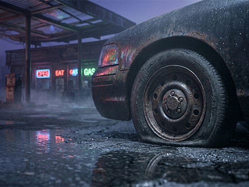 Спущенное колесо