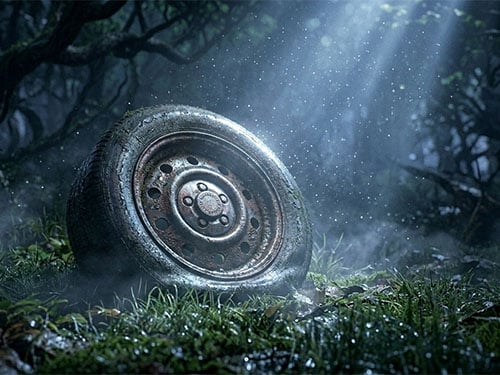 Поврежденная шина