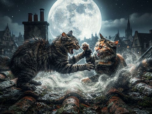 Дерущиеся кошки