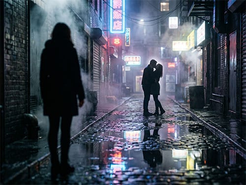 Парень целуется с другой девушкой